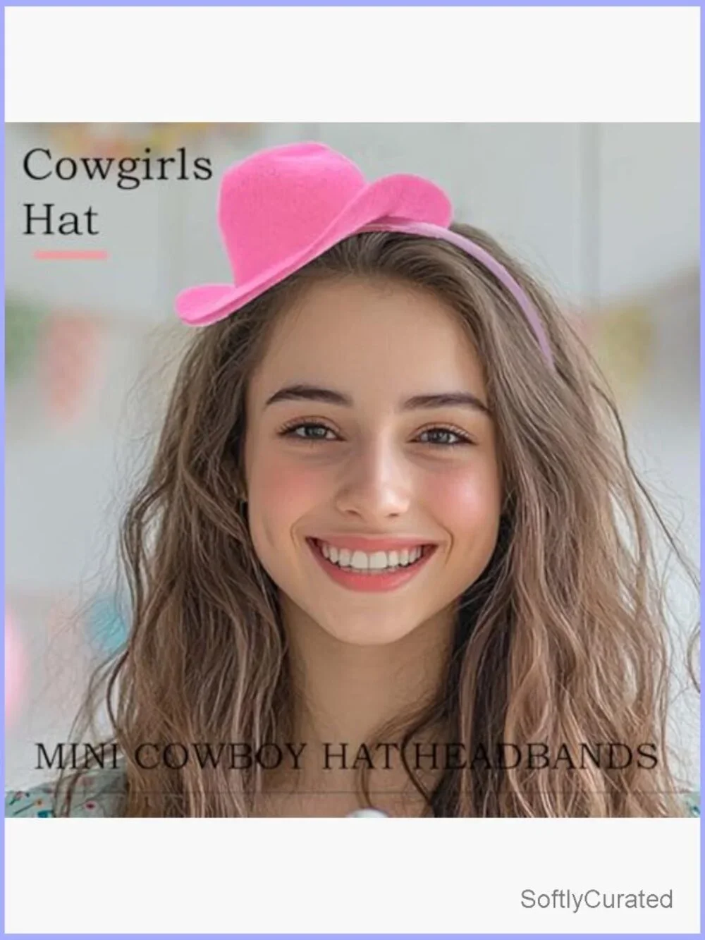 2 Pc Cowgirl Hat Headband Set Mini Cowboy Hat Hair Accessory